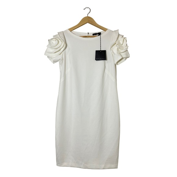 Pietro Brunelli Dresses & Skirts - Pietro Brunelli Milano White Salisburgo Rose Sleeve Shift Dress NWT Size Medium